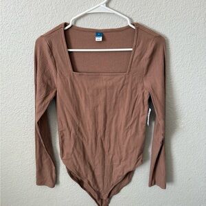 NWT Old Navy Brown Long Sleeve Bodysuit